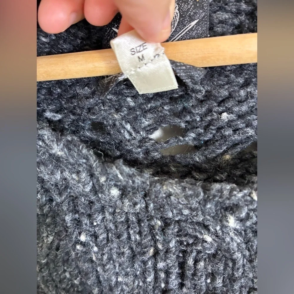 Diesel Tricot Co Men’s Wool Blend Sweater Medium Colorblock Blue Gray Cableknit